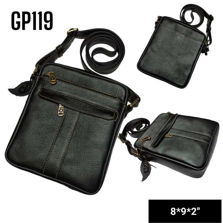 gpbags-กระเป๋าสะพายหนังแท้สำหรับผู้ชาย-รุ่น-gp119