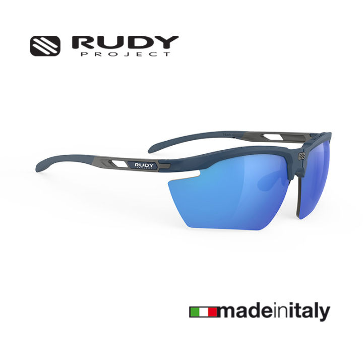 แว่นกันแดด-rudy-project-magnus-blue-navy-matte-multilaser-blue-แว่นกันแดดทรงสปอร์ต-แว่นกีฬา-ติดคลิปสายตาได้