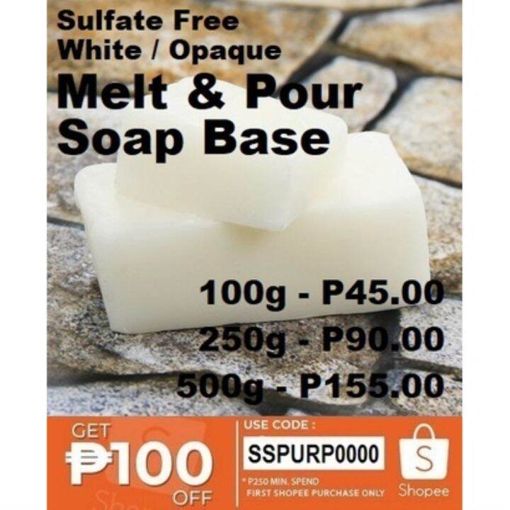 WHITE / OPAQUE Glycerin Melt and Pour Soap Base (Sulfate Free) 100g