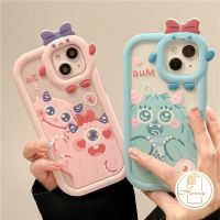 น่ารักนุ่มเคสคู่ TPU นุ่มกันกระแทกฝาหลังสำหรับ Samsung A13 A03 A12 A32 A22 A23 A53 A52 A73 A02s A50 A03s A51 A52s A50s A21s A71 A11 A33 Monster เลนส์โทรศัพท์กรณี