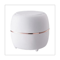 Mini Waste Bin, Table Bin with Lid, Waste Bin, Small for Kitchen, Bathroom, Bed, Office, Desk (White, Pink)