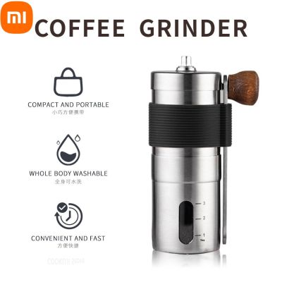 （HOT NEW） XiaomiManual เครื่องบดกาแฟ Burr Grinder สำหรับ Hometraveling Washable Coffee Easy Cleaning Stainless Steel