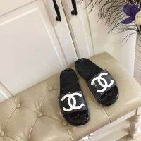 European Station Xiaoxiangjias New Summer Slippers with Printed Trendy Brand, Casual One Word Drag Beach Couple