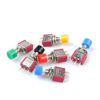 5Pcs Red Green Black Yellow WHITE BLUE 3Pin 1COM 1NO 1NC6mm Mini Momentary Push Button Switch Toggle Switches DS-612/ PS-102 Electrical Circuitry  Par