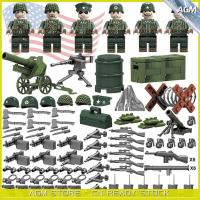 Mini Figure Blocks Bricks USA Army Soldier WW2 Set US Military Base Building Sets