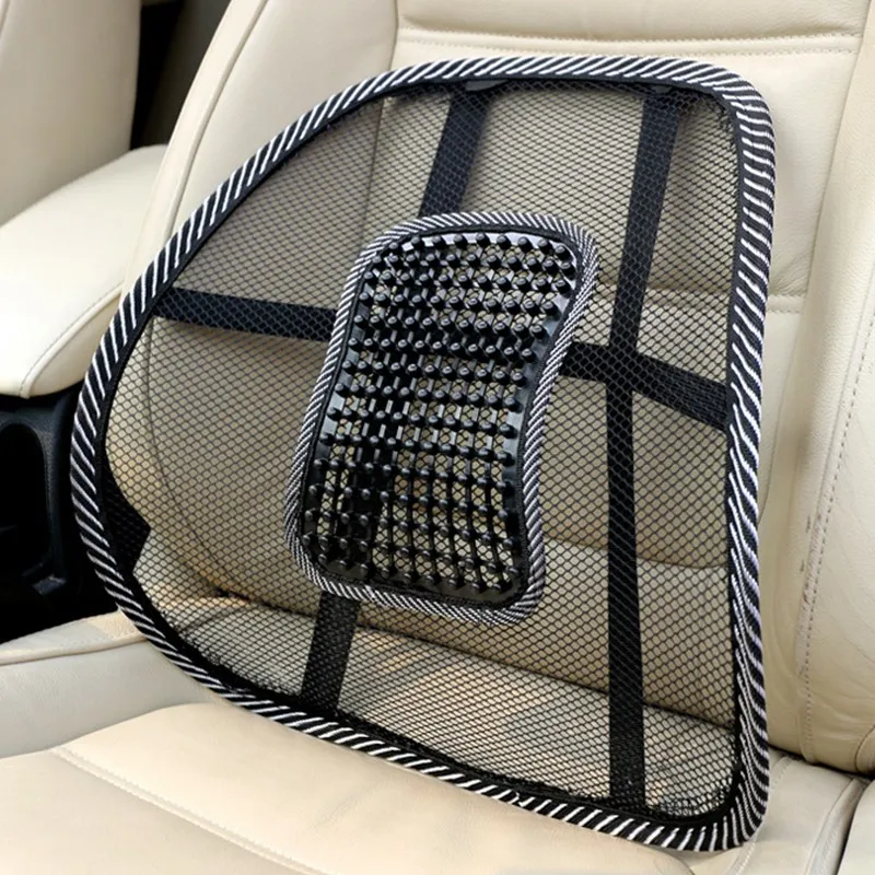 Car Seat Office Chair Massage Back Lumbar Support Mesh Wooden Bead