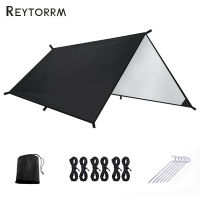 300X300ซม. เปลญวน Tarp กันน้ำน้ำหนักเบา Rain Tarp Shelter Shade เต็นท์ Tarp เชือกกันสาดสำหรับตั้งแคมป์ปิกนิกตกปลา