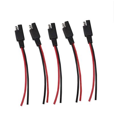 ◙ 5Pcs 18AWG DIY SAE Power Automotive Extension Cable 2 Pin With SAE Connector Solar Battery Plug Wire