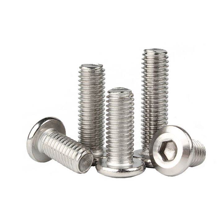 haotao-hardware-1-2-5pcs-m6-m8-m10-m12แบนหัว-a2-304สแตนเลส-chamfered-สกรูหกเหลี่ยม