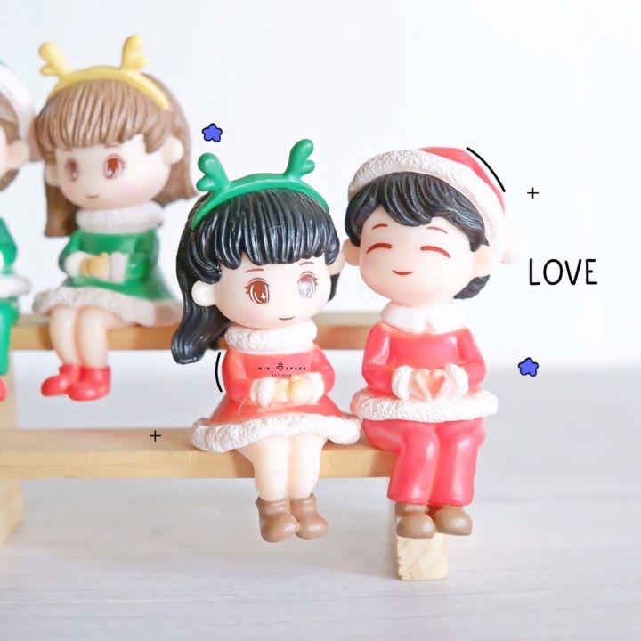 christmas-lover-คู่รักวันคริสมาสต์-2-สี-ตุ๊กตาจิ๋วรูปคน-ตุ๊กตารูปคนน่ารัก