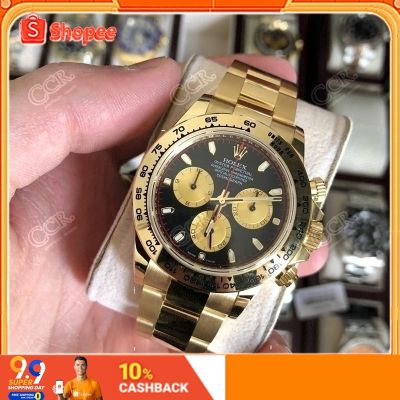 Rolex ของแท้ Daytona series 116508 gold นาฬิกาข้อมือผู้ชาย Paul อัตโนมัติรองรับการตรวจสอบ