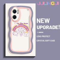 Jlingji เคสสำหรับ Xiaomi MI Xiaomi MI Redmi 10 5G Note 11E 5G Redmi 11 Prime เคสการ์ตูนน่ารักหมีดีไซน์ใหม่ขอบครีมกันกระแทกแบบใสนิ่มเคสมือถือโปร่งใสลายกล้องถ่ายรูปฝาครอบป้องกันเรียบง่ายอ่อนโยน