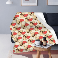 2023 newxzx blanket- Pugs And Kisses Quilt, Big Dark Eyes Of Pug Are Adorable Quilt Blanket Multiple styles （40x60inch/50×60inch/60×80inch） 27