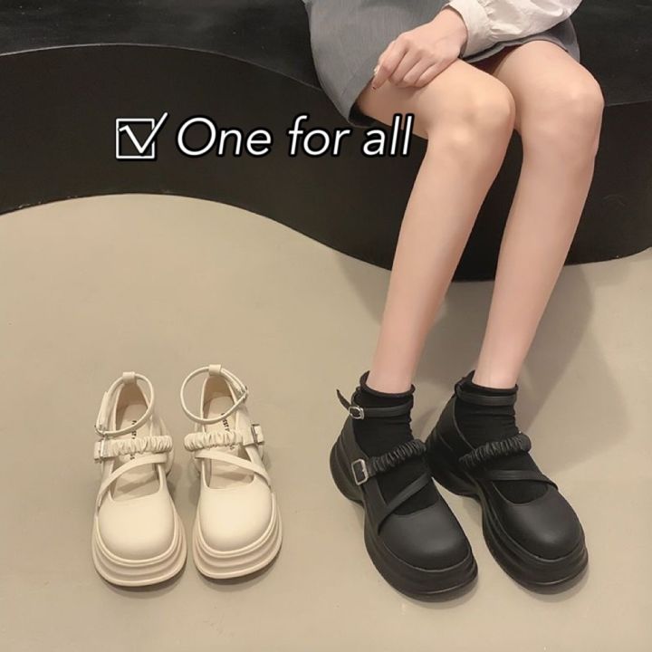 one-for-all-พร้อมส่งจากไทย-new-รุ่น-tx494-รองเท้า-mary-jane-รองเท้าหนัง-รองเท้าผู้หญิงส้นหนา5cm-แฟชั่นสําหรับผู้หญิง