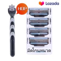 AbY9a3WD Gillettes Razor Mach 3 Blades Refills Face Manual Shaver Turbo Razor Blades 4 Cartridges Refills