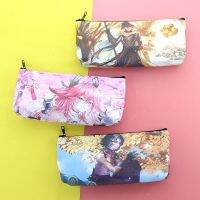 ♧ Kawaii Anime Genshin Impac Pencil Case PU Leather Material Large Capacity Student Storage Bag School Supplies Stationery