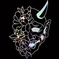 【CC】 Demon Hannya Car Stickers Decals for Exterior Tuning Accessory Vinyl Sticker Removable