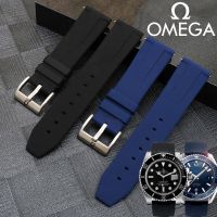 Suitable for Omega strap Silicone suitable for original Seamaster 300 Speedmaster Butterfly Universe Swatch joint male and female pin buckle