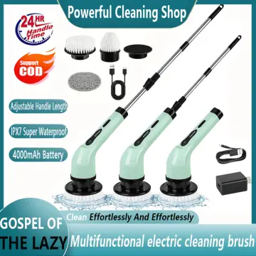 Electric Spin Scrubber,2023 New 8 in 1 Electric Cleaning Brush Up to 420RPM  Powerful Cleaning, 1.5H Bathroom Scrubber Dual Speed,Shower Cleaning Brush