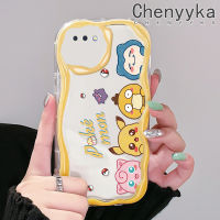 เคส Chenyyka สำหรับ OPPO A3s A12E A5 Realme C1เคสการ์ตูน Pokemon ลวดลายเนื้อครีมขอบคลื่นนิ่มเคสมือถือกันกระแทกแบบใสโปร่งใสลายกล้องถ่ายรูปที่สร้างสรรค์เคสซิลิกาเจลฝาครอบป้องกัน