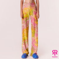 RICHIERICH By TandT - PSYCHO EFFECT PRINTED TIE-BOW FRONT PANTS กางเกงขายาวผูกโบว์ ทรงตรง ขาตรง ผ้ายืดพิมพ์ลายสีรุ้ง