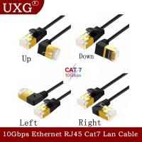 [HOT HAIXWLXKWW 589] 10G Bps สายอีเธอร์เน็ต RJ45 Cat7สาย Lan UTP RJ45สายเคเบิลเครือข่ายสำหรับ Cat6เข้ากันได้สายแพทช์90องศามุมขวา0.5เมตร1เมตร