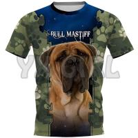 2023 new arrive- xzx180305   2022 Summer Camouflage Bull Mastiff 3D All Over Printed T Shirts Funny Dog Tee Tops shirts Unisex