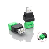 1Pc USB 2.0 Type A Male/Female to 4 Pin Screw Connector USB Jack with Shield USB2.0 to Screw Terminal Plug