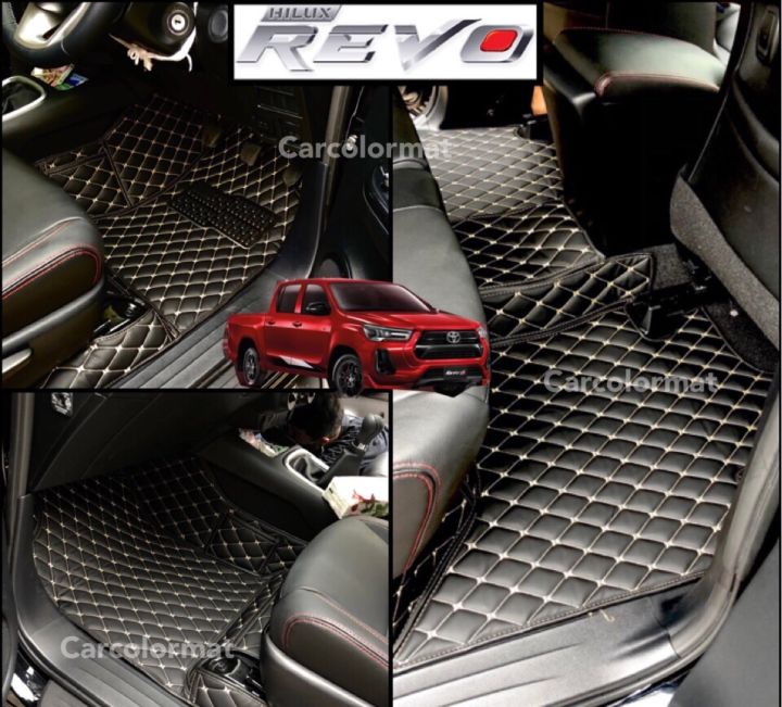 พรมปูพื้นรถยนตร์-6d-รุ่น-revo-4-ประตูปี-2015-2022-แคป-เข้ารูปตรงรุ่นรถ-ขายตรงจากโรงงาน-แถม-3
