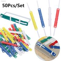 ▦✖ 50 PCs/Set File Paper Fasteners Plastic Binding Clip Two-Hole Loose-leaf Binder File Folder Office Document Storage Supplies