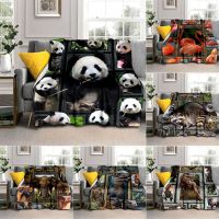 New Style Wild Animals Pandas Flamingo Flannel Throw Blanket Super Soft Fleece Blanket All Seasons Warm for Couch Sofa Bedroom King Size