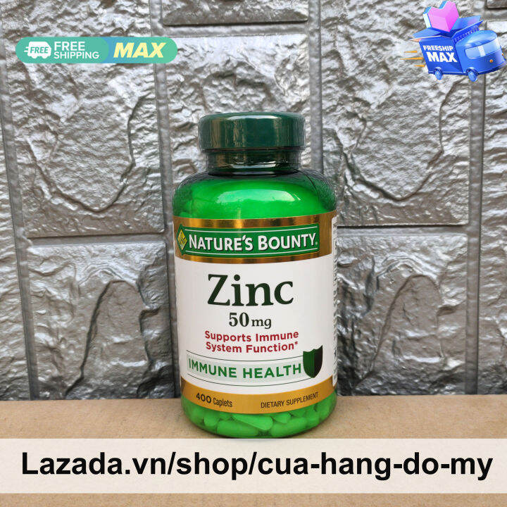 Viên uống Kẽm Nature's Bounty Zinc Gluconate 50mg 400 viên của Mỹ Hỗ