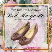 Red Margarita รุ่น  หนังแกะ รุ่น The Duchess  Ballet สูง 1 นิ้ว inch สีคอฟฟี่