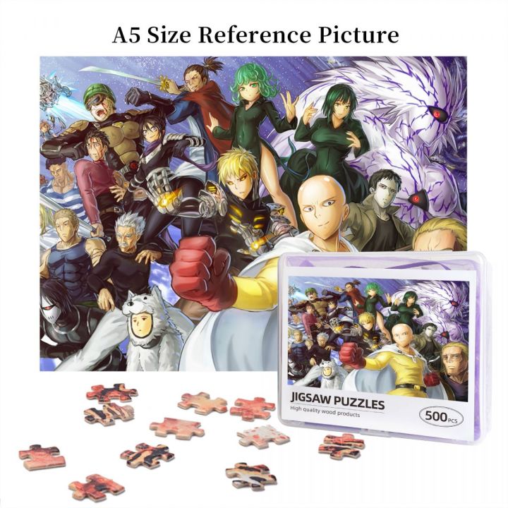 one-punch-man-saitama-zombieman-wooden-jigsaw-puzzle-500-pieces-educational-toy-painting-art-decor-decompression-toys-500pcs