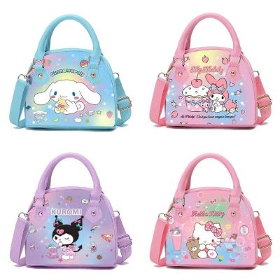 New Sanrio Anime Hello Kitty My Melody Cinnamoroll Handbag Crossbody Bag Kawaii Cute Casual Pu Leather Fashion Simple Small Bag