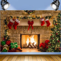 FAL Christmas Photography Backdrops Fireplace Wall Decoration Creative Xmas Theme Party Background Cloth For Home Hotel New