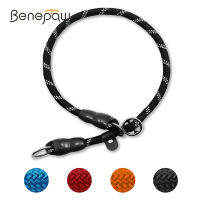 Benepaw ปลอกคอสุนัขไม่มีดึงสะท้อนแสง Martingale เลื่อน Stopper Choke Collar สำหรับการฝึกอบรมสุนัขขนาดกลางขนาดเล็ก