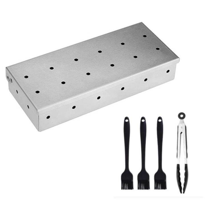 Smoker Box Gas Grill,BBQ Smoker Box for Wood Chips with Large Vent and