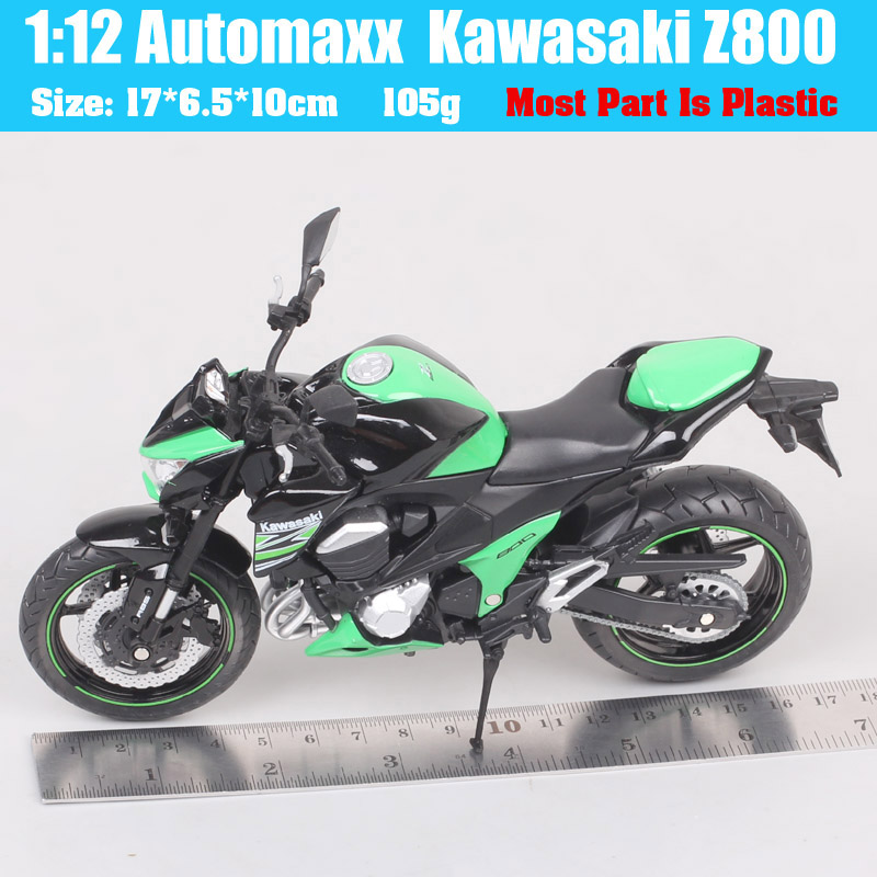 1:12 Kawasaki Z800 Motorcycle Model Plastic Motorbike Bike Toy Kids Gift Green 