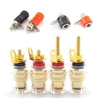 4MM RED black Banana Plug Socket jack Connector red black Thread Medium Amplifier Speaker Spade Terminal Binding Post audio