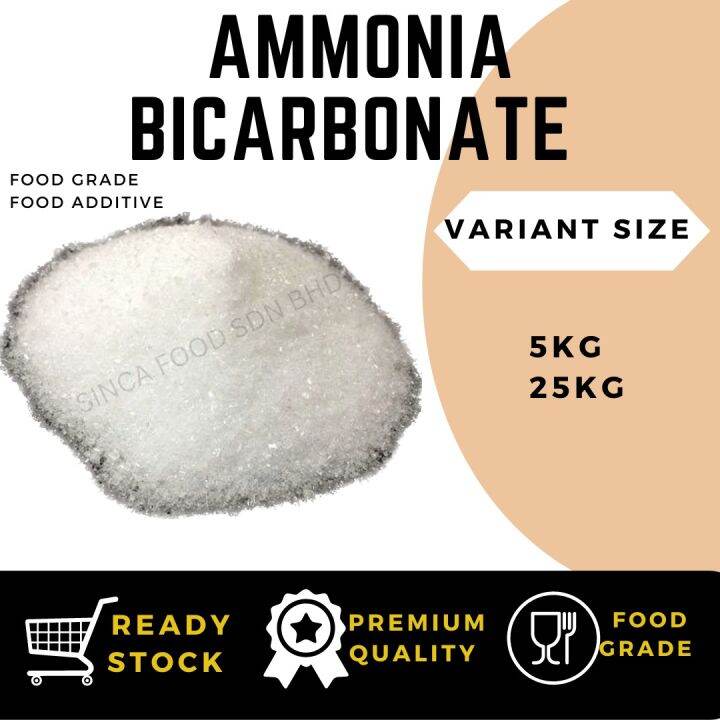 (HALAL) FOOD GRADE AMMONIA BICARBONATE / AMMONIUM BICARBONATE 5KG【Ready