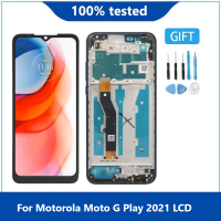 Original 6.5 "; สำหรับ Motorola Moto G Play 2021จอแสดงผล LCD Touch Screen Digitizer ASSEMBLY สำหรับ Moto gplay 2021จอแสดงผลกรอบ