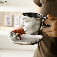 Face Kiss Mug Creative Ceramic Water Cup Couple Afternoon Tea Coffee Cup Dish Set Nordic Office Home Drinking Set Friend Gift