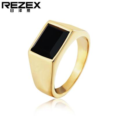 REZEX เครื่องประดับบุคลิกภาพที่เรียบง่ายแหวนเหล็กไทเทเนียมผู้ชาย