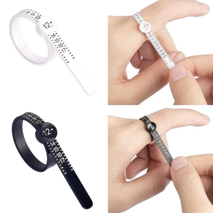 djrgs-เครื่องมือปรับขนาดแหวนสีขาวสีดำนำกลับมาใช้ใหม่เครื่องมือตัวทดลองขนาดนิ้วพร้อมแว่นขยาย-uk-us-eu-ขนาดสายพานวัดนิ้วขดลวดขนาดนิ้วแหวนวัดขนาด