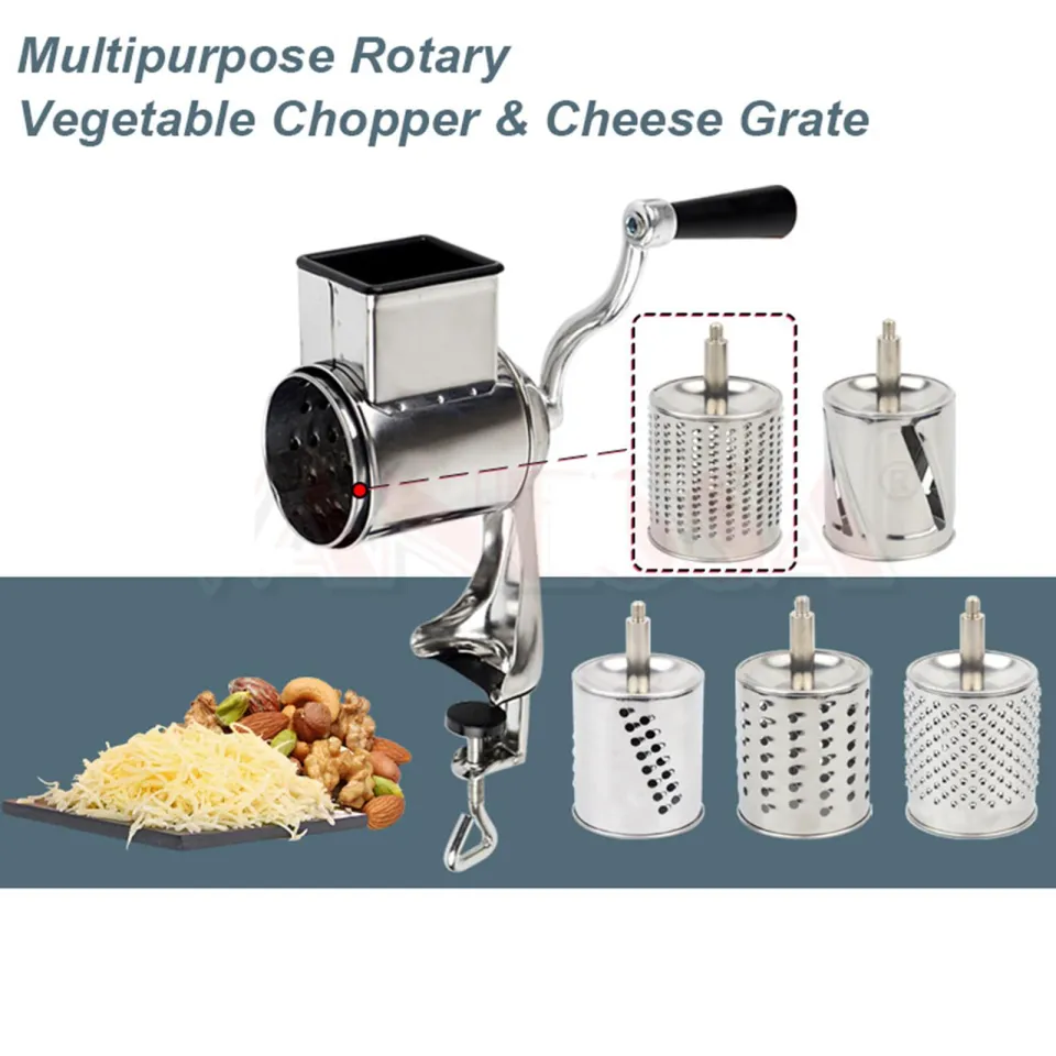 MASTER FENG Kitchen Grater, Cheese Grater 5 High-efficiency Vegetable  Slicer With Interchangeable Round Stainless Steel Blades, Suitable For  Fruits, Vegetables And Nuts (Silver): Home & Kitchen