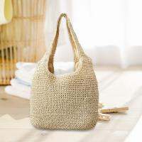 Hellery ผู้หญิงฟางทอ Tote กระเป๋าไหล่กระเป๋าซิปกระเป๋าสตางค์ขนาดใหญ่ Handwoven โครเชต์กระเป๋าฟางกระเป๋าสำหรับเดินทางวันหยุดช้อปปิ้ง Laddies หญิง