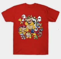 CNY Chineses Dragon ในปีใหม่สีแดง Chothes การ์ตูน Super Mario Bros. เสื้อยืดคอกลมผ้าฝ้ายกราฟิกสำหรับผู้ชาย/ท็อปส์ซู Gils เด็กชายดิสโตรอายุ1 2 3 4 5 6 7 8 9ปี/เสื้อผ้าแม่-เด็ก