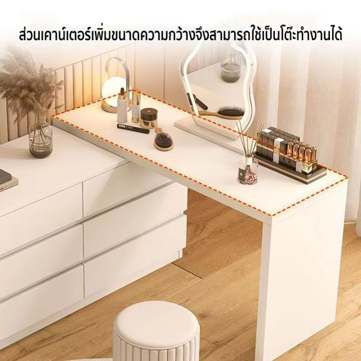 carpenter-craft-โต๊ะเครื่องแป้ง-กล่องเก็บเครื่องสำอางค์-สามารถโต๊ะเครื่องแป้งอเนกประสงค์-ที่เก็บของ-3-6-ลิ้นชัก