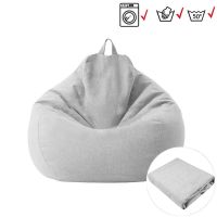 SEIKANO Lazy Sofa Cover Adults Bean Bag Without Filler Linen Cloth Lounger Seat Bean Bag Pouf Puff Couch Tatami For Living Room